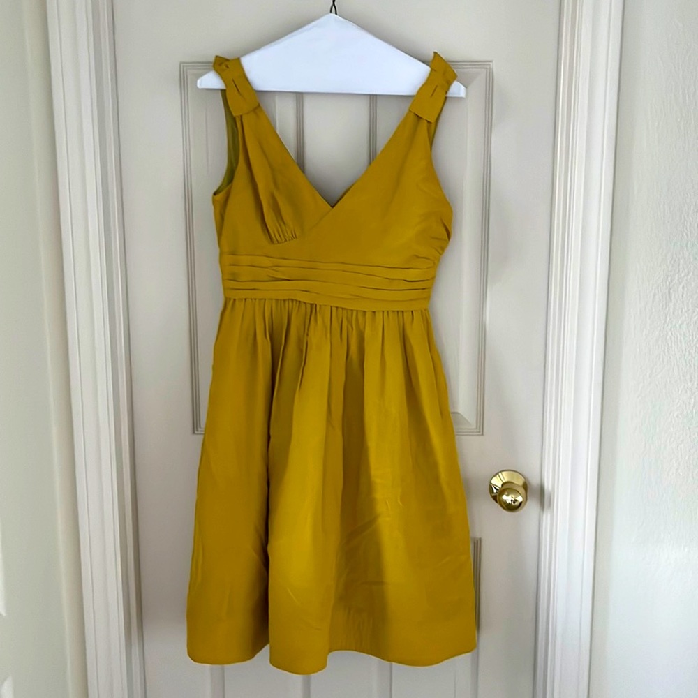 Adorable unique yellow silk cotton frock, perfect for a formal flirty occasion